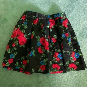 Black and Red Floral Skirt